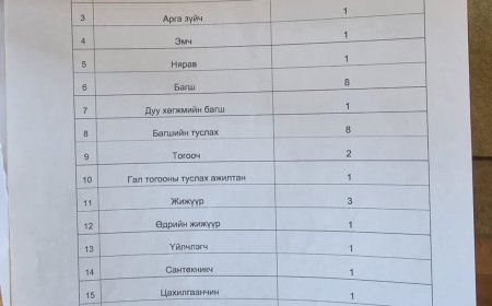 Цэцэрлэгийн бүтэц, орон тоо